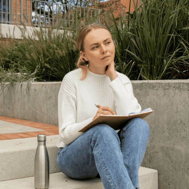 Woman taking time to reflect on emotions